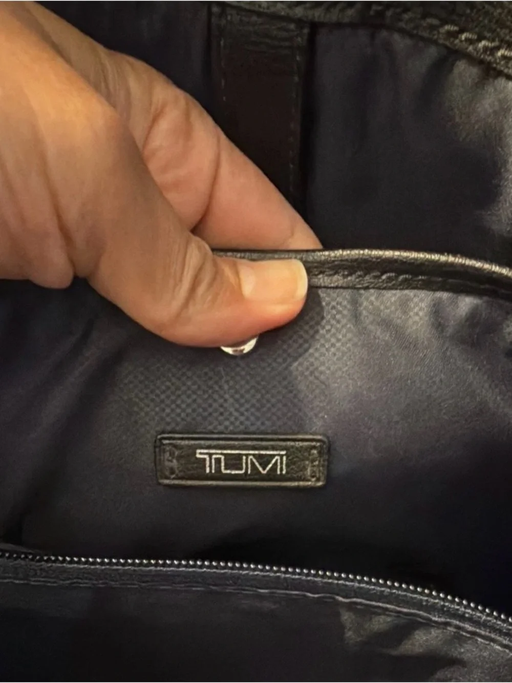Tumi Black Leather Men's Briefcase with Shoulder Strap
